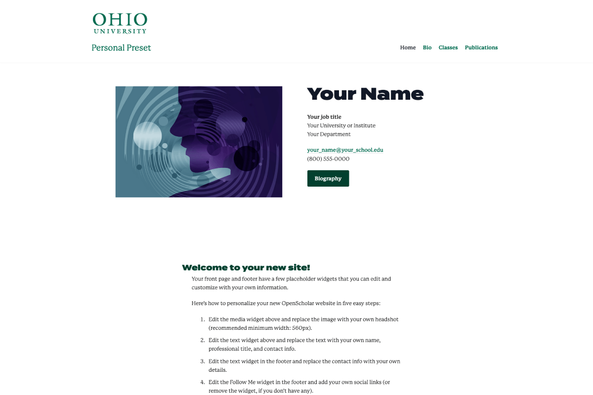 Ohio U Personal Site screenshot