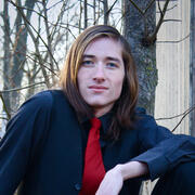 Ian McGee sitting outside