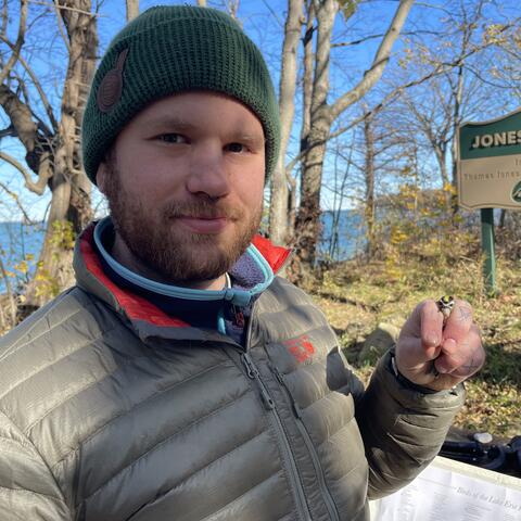 Josh holding a bird